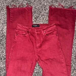 Just Black Women's Red Ankle Jeans